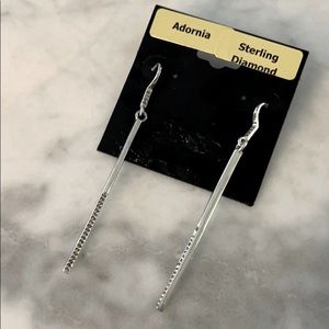 Adornia Diamond & sterling silver Bar Drop Earrings
